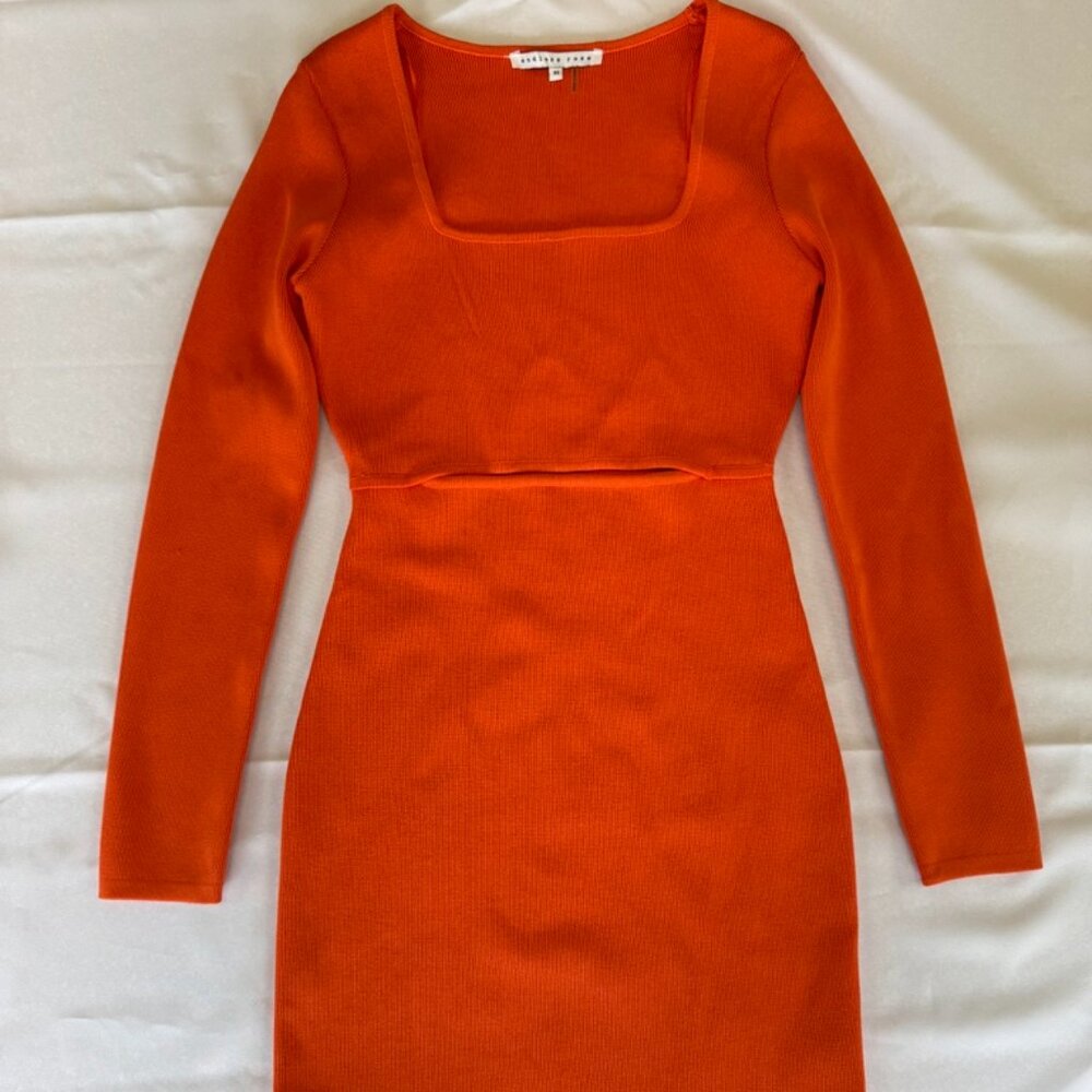 Endless Rose Cutout Knit Bodycon Dress Orange Size XS - Picture 2 of 15